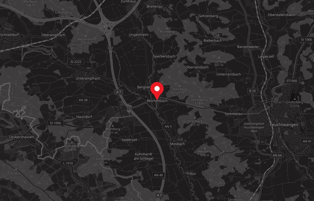 Map: CORIC in Reichenbach near Feuchtwangen, close to the A6 and A7