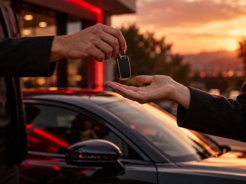 Handing over a car key